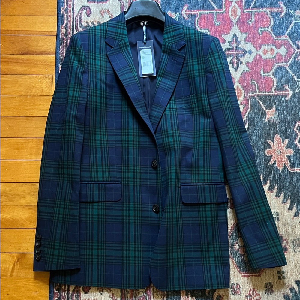 Vineyard Vines Green and Blue Plaid Blazer